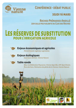 Les réserves de substitution pour l’irrigation agricole Pour quelle agriculture ? Avec quelle eau ? @ salle polyvalente du Clos des Roches | Roches-Prémarie-Andillé | Nouvelle-Aquitaine | France